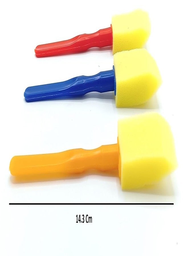 Brille Bee Sponge Stamp Foam Painting Brushes, Flower Shapes, Art Paint Drawing Tools, DIY Graffiti Stamps for Kids Early Learning (6pcs Square spounge) - Image 3